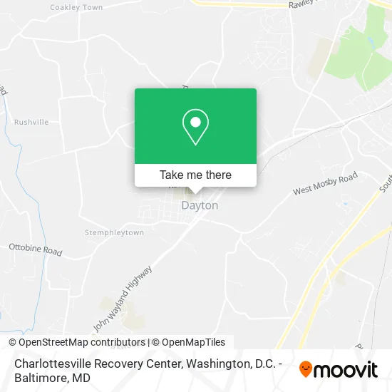 Charlottesville Recovery Center map