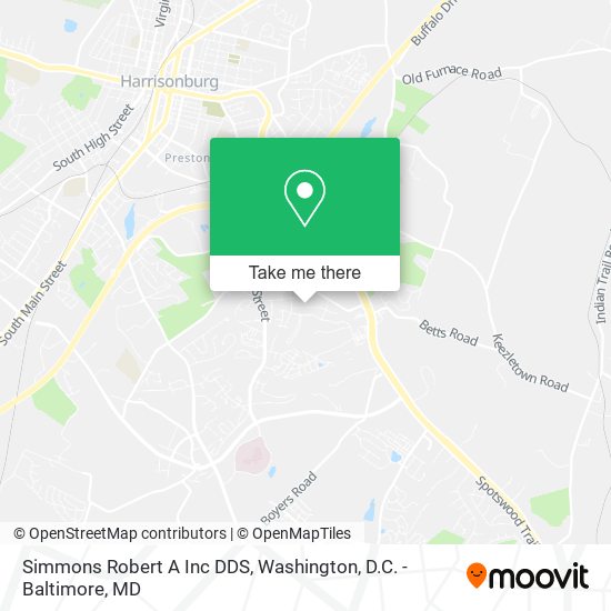 Simmons Robert A Inc DDS map