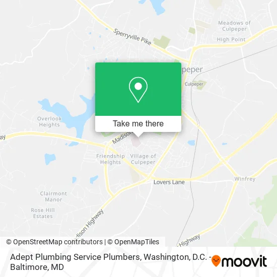 Adept Plumbing Service Plumbers map