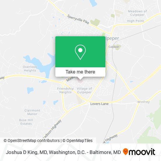 Mapa de Joshua D King, MD