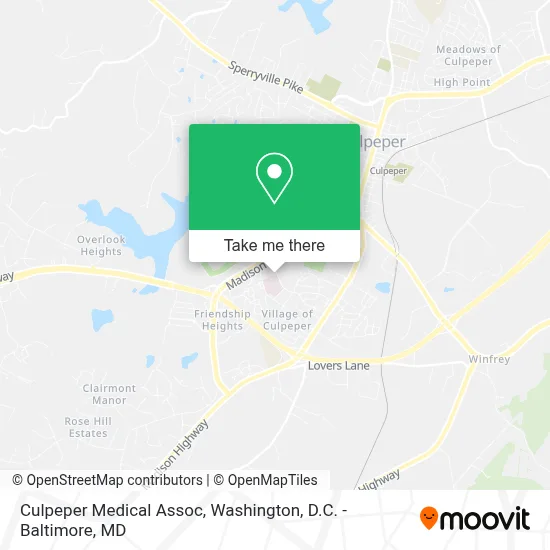 Culpeper Medical Assoc map