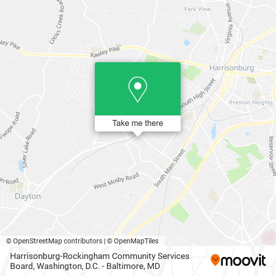 Harrisonburg-Rockingham Community Services Board map
