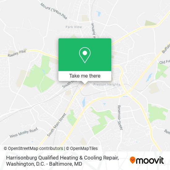 Harrisonburg Qualified Heating & Cooling Repair map