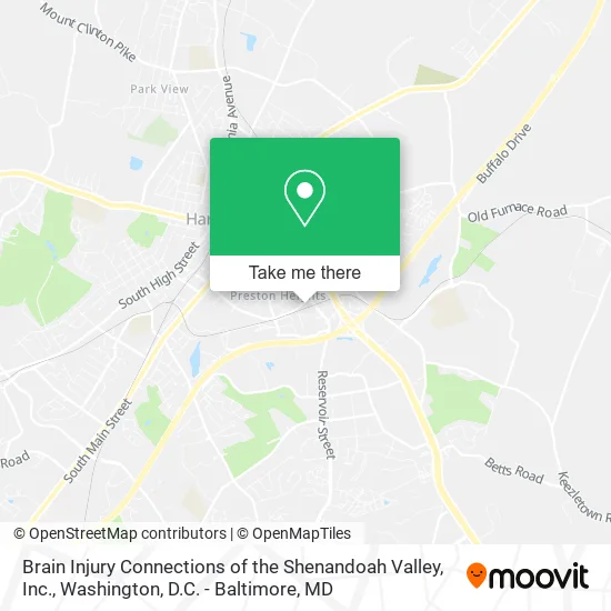 Brain Injury Connections of the Shenandoah Valley, Inc. map