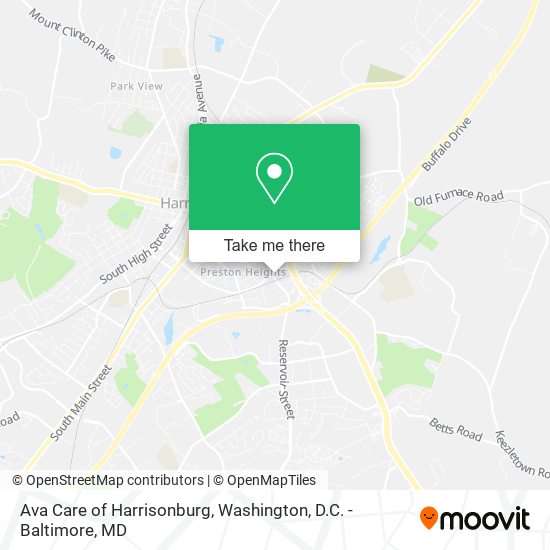 Ava Care of Harrisonburg map