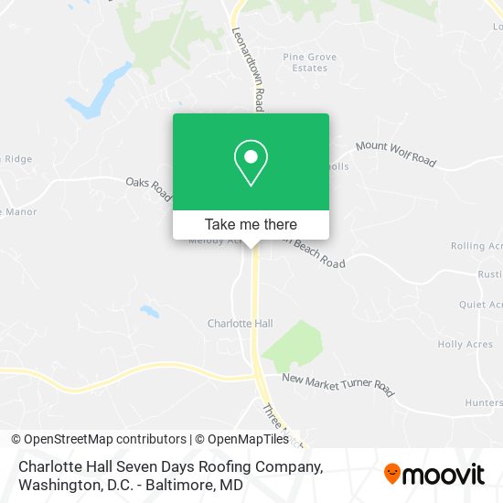 Charlotte Hall Seven Days Roofing Company map