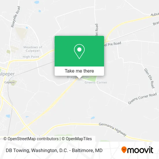 DB Towing map