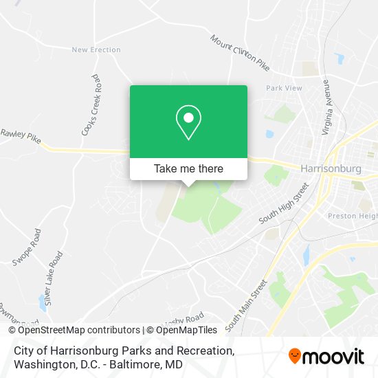 City of Harrisonburg Parks and Recreation map