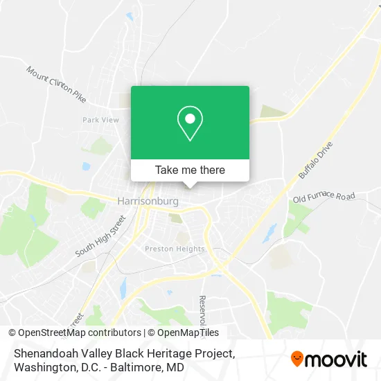 Shenandoah Valley Black Heritage Project map