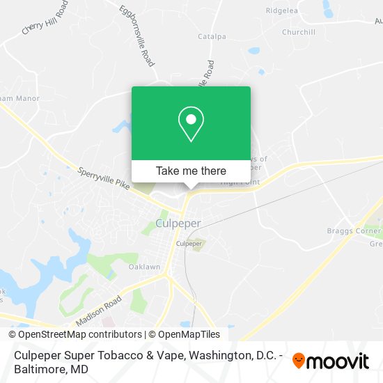 Culpeper Super Tobacco & Vape map