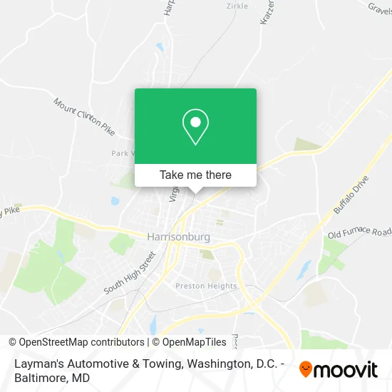 Layman's Automotive & Towing map