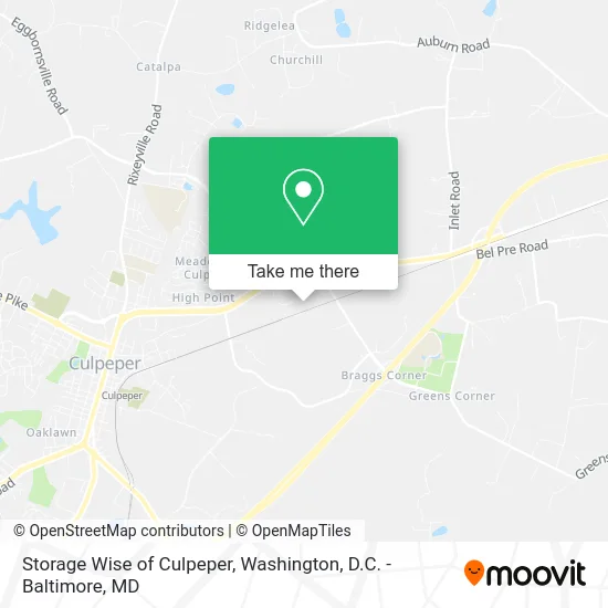 Storage Wise of Culpeper map