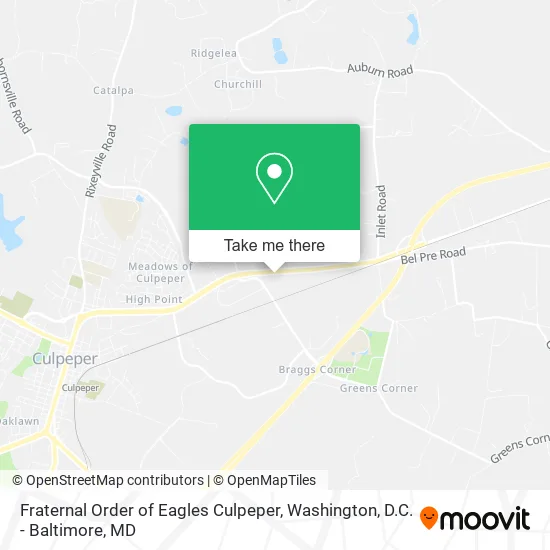 Fraternal Order of Eagles Culpeper map