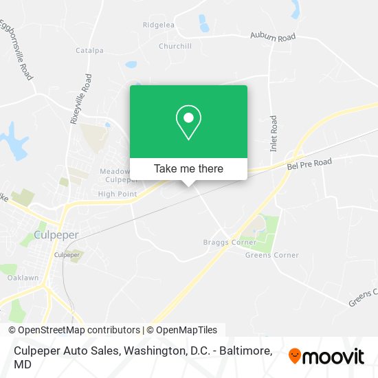 Culpeper Auto Sales map