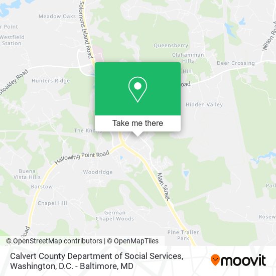 Calvert County Department of Social Services map