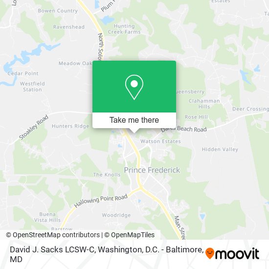 David J. Sacks LCSW-C map