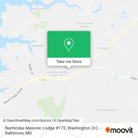 Mapa de Nanticoke Masonic Lodge #172