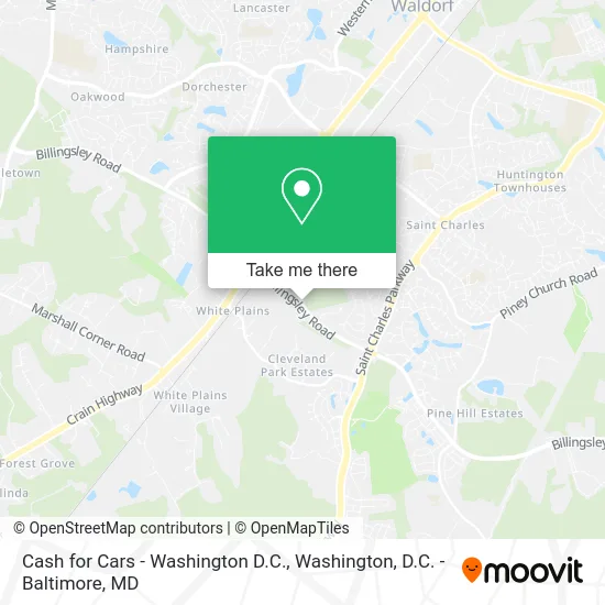 Cash for Cars - Washington D.C. map