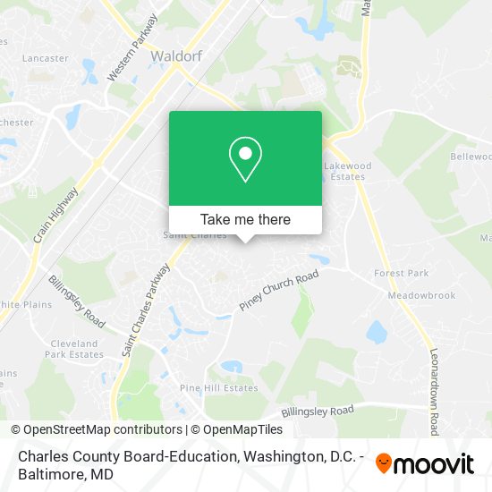 Mapa de Charles County Board-Education