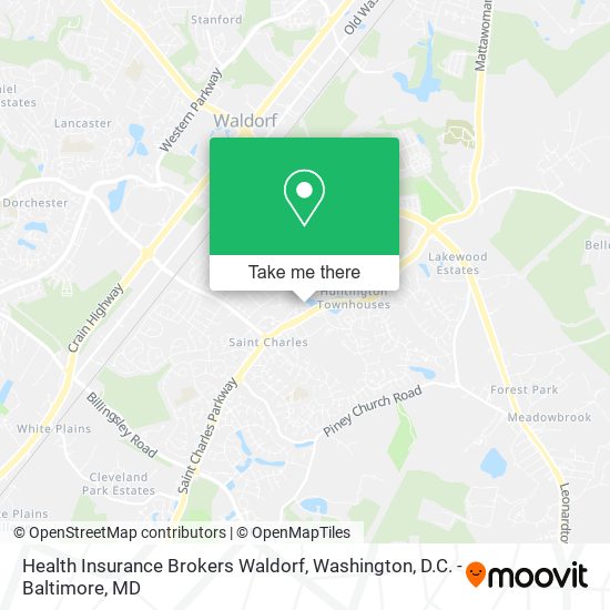 Health Insurance Brokers Waldorf map
