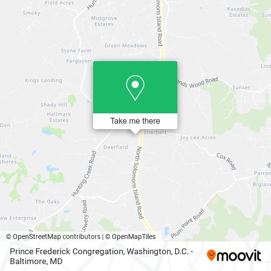 Prince Frederick Congregation map