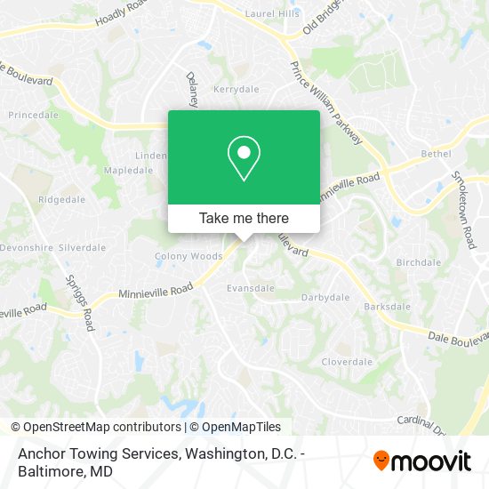 Anchor Towing Services map