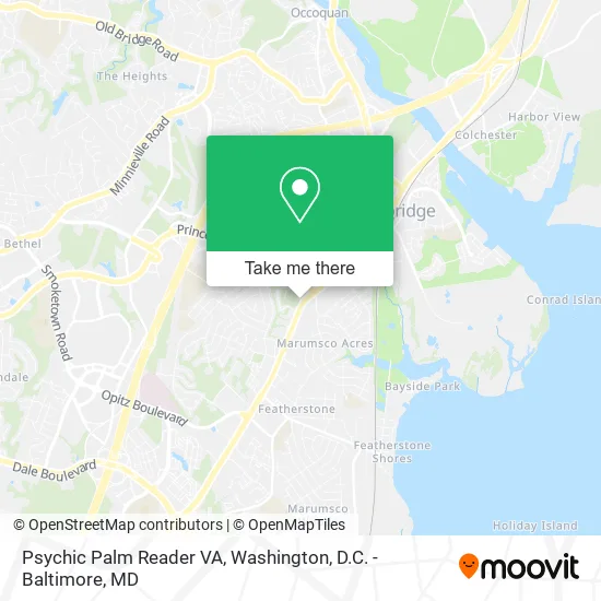 Psychic Palm Reader VA map