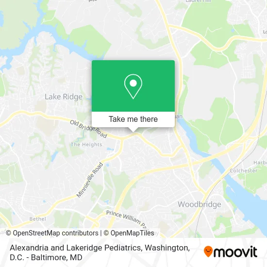 Alexandria and Lakeridge Pediatrics map