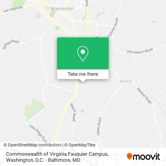 Commonwealth of Virginia Fauquier Campus map
