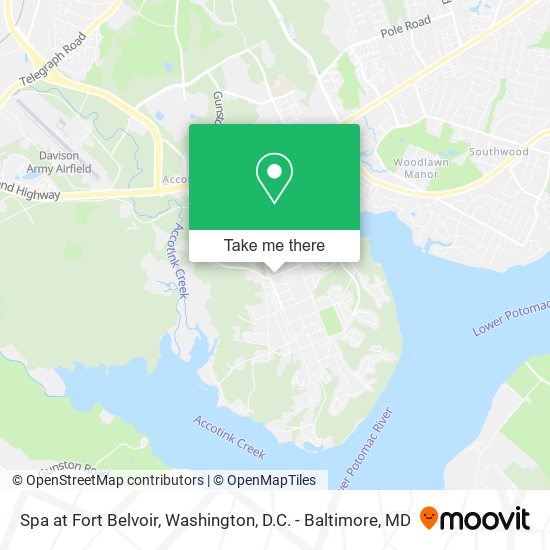 Spa at Fort Belvoir map