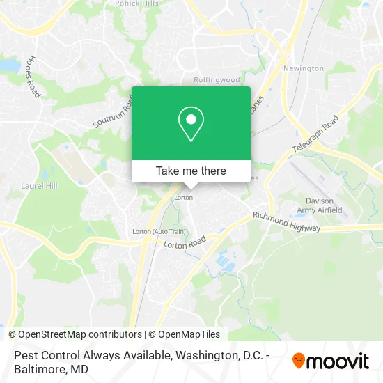 Mapa de Pest Control Always Available