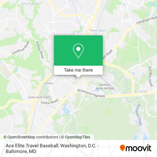 Mapa de Ace Elite Travel Baseball