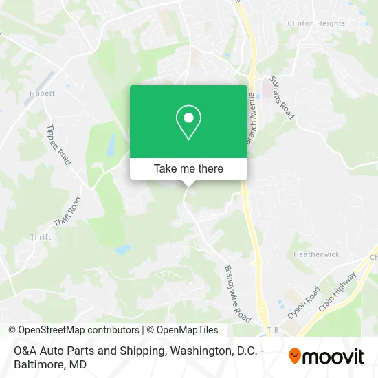 O&A Auto Parts and Shipping map