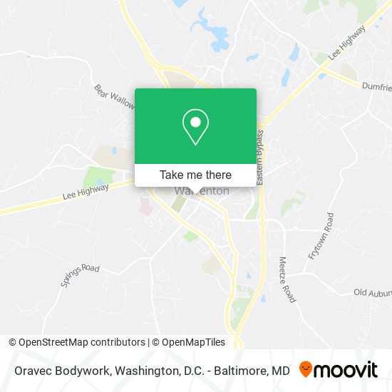 Oravec Bodywork map