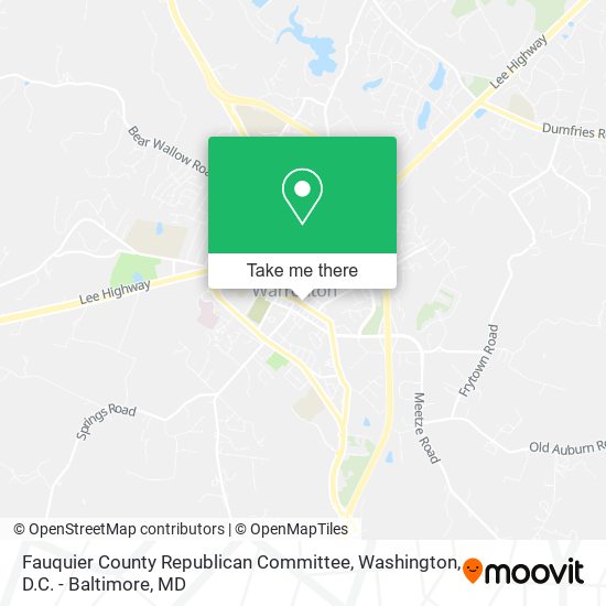 Fauquier County Republican Committee map