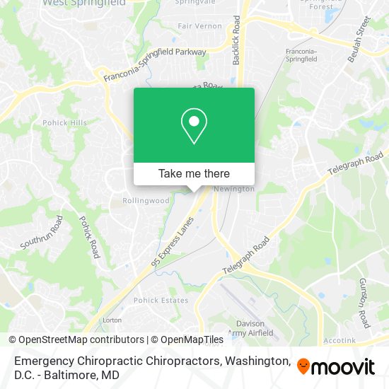 Emergency Chiropractic Chiropractors map