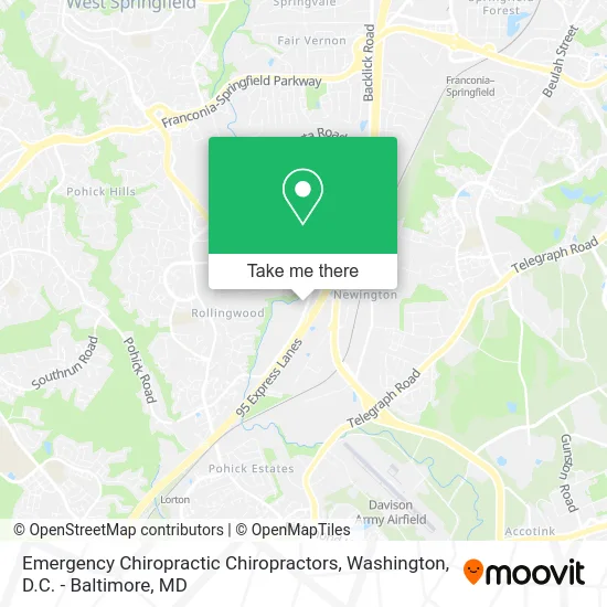 Emergency Chiropractic Chiropractors map