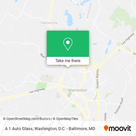 A 1 Auto Glass map