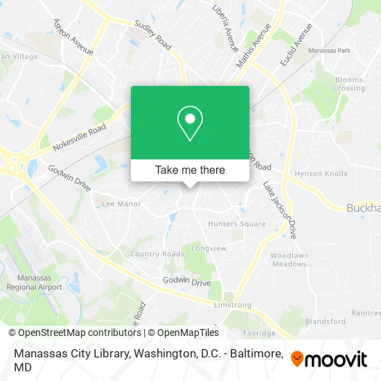 Manassas City Library map