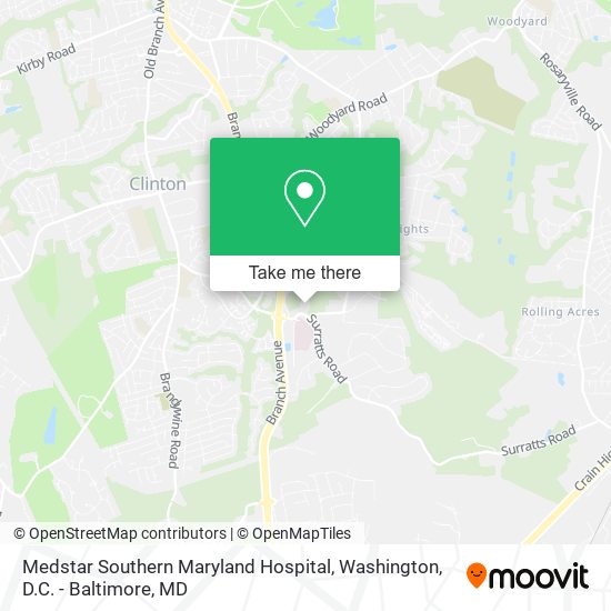 Medstar Southern Maryland Hospital map