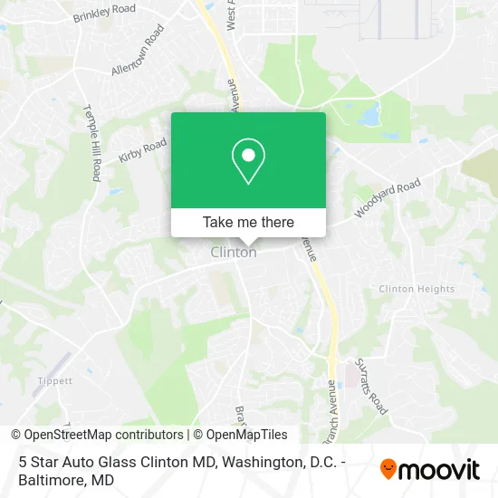 5 Star Auto Glass Clinton MD map