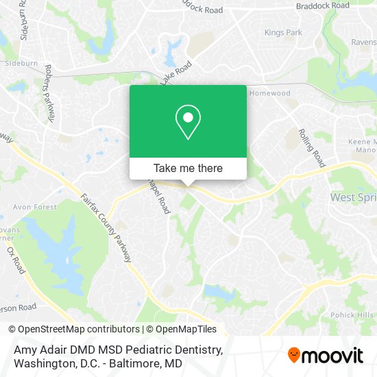 Mapa de Amy Adair DMD MSD Pediatric Dentistry