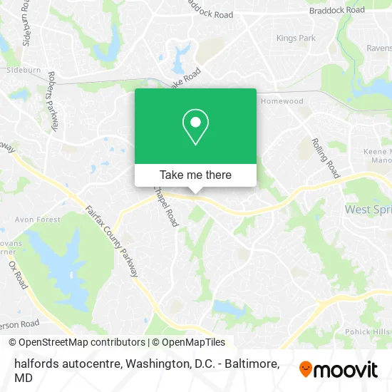 Mapa de halfords autocentre