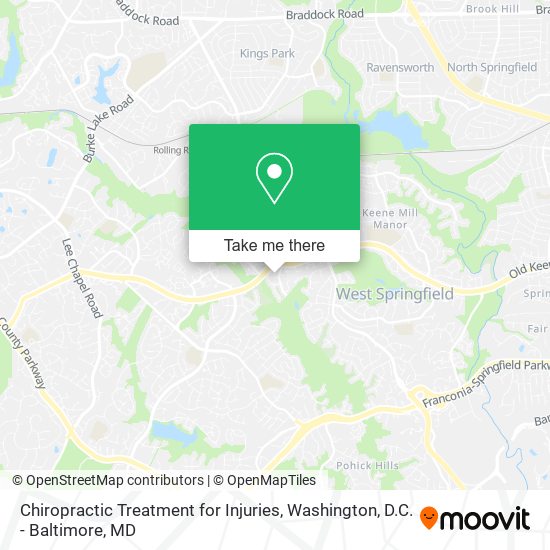 Chiropractic Treatment for Injuries map