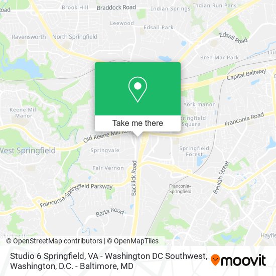 Studio 6 Springfield, VA - Washington DC Southwest map