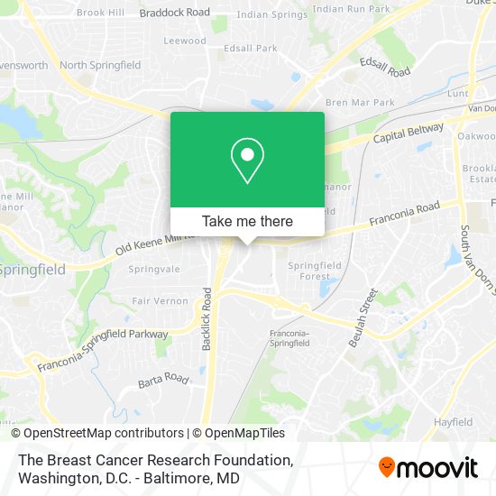 Mapa de The Breast Cancer Research Foundation