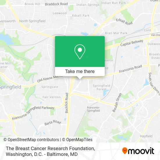 The Breast Cancer Research Foundation map