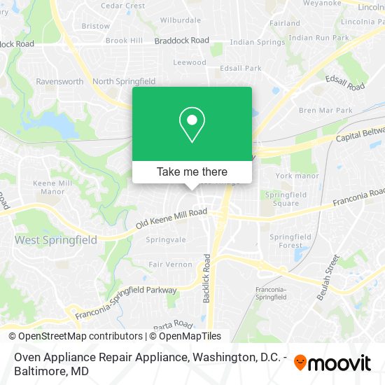 Oven Appliance Repair Appliance map