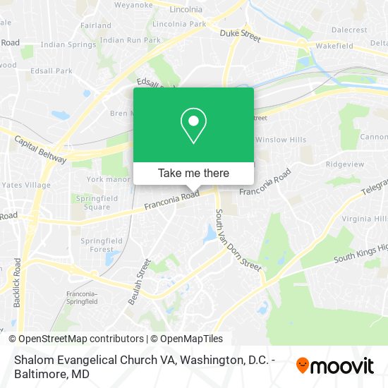 Mapa de Shalom Evangelical Church VA