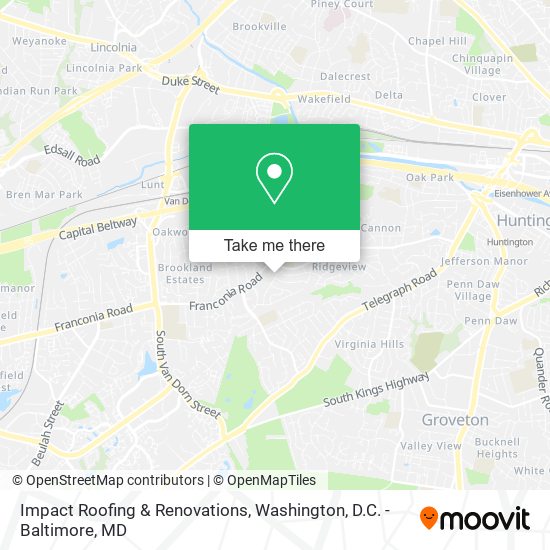 Impact Roofing & Renovations map
